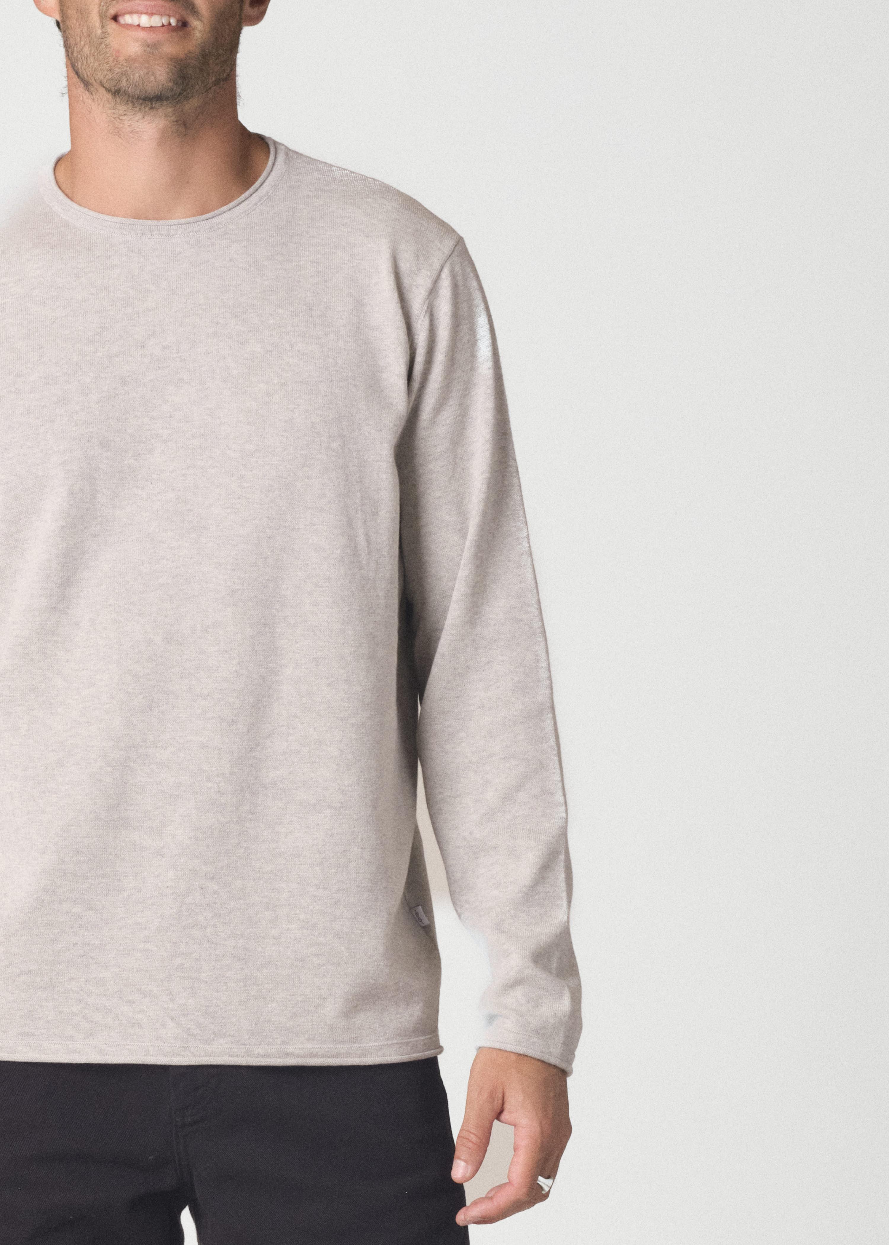 Klitmøller Noah Knit Cream Melange Strickpullover Herren creme